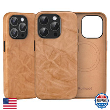 Rumwot Luxury Leather Case iPhone 15 Pro Max - Unique Floral MagSafe picture