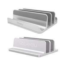 BEQU 2/4/Combo Slots Vertical Laptop Stand/Holder, Heavy Duty Aluminum (Silver) picture