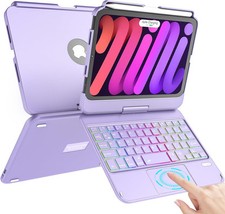 TaIYanG Keyboard Case for iPad Mini 7 & 6,7 Color Backlit Light Purple  picture