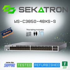 🖧 Cisco WS-C3850-48XS-S Catalyst 3850 48×10GE SFP+ • 4× QSFP+ IP Base Switch ⚡ picture