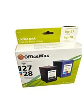 Office Max Ink Jet Cartridges # 27 & 28 Color Replaces HP  Unopened picture