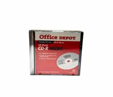 Office Depot 10 Pack CD-R Music 700mb/80 Min Blanks NEW Sealed picture