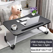Laptop Bed Desk Foldable Portable Laptop Table Breakfast Tray Stand Stable picture