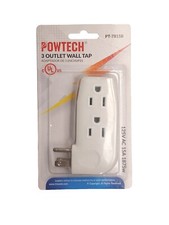 Triple 3 Outlet Grounded AC Wall Plug Power Splitter 3-Way Electrical Adapter picture