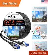 150ft Cat 8 Ethernet Cable - High-Speed, Weather Resistant, Pure Copper for I... picture