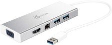 j5create JUD380 USB 3.0 Mini Docking Station, Silver picture