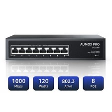 8 Port PoE Switch Gigabit 120W, Gigabit Unmanaged Ethernet Switch, Plug & Pla... picture