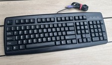 Vintage AOpen Black PS/2 Desktop Keyboard P/N 90.00029.68B0 Tested ( Excellent ) picture