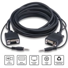 15 Feet VGA Cable with AUX SVGA + 3.5mm Monitor Cord Super VGA Audio Video Cable picture