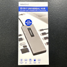 Vivitar 10-in-1 USB-C Hub HDMI USB 3.0 SD/MicroSD Gray VIVRW7325 picture