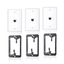 3 PCS CAT7 Ethernet Wall Plate 1 Port RJ45 Keystone Jack Female To Female picture