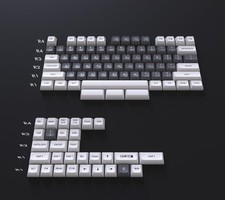 SIKAKEYB PBT Doubleshot Keyboard Keycaps · WHITE / GREY · 60/64/68/84 · NEW picture