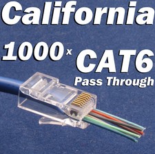 1000 Pcs CAT6 Plug RJ45 Network Cable Modular 8P8C Connector End Pass Through picture