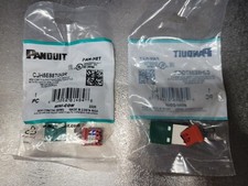 Lot of 50 - Panduit CJH5E88TGGR UTP Jack Module - Green picture