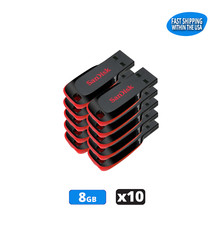 SanDisk Cruzer Blade 8GB USB 2.0 Flash Drive Thumb Drive Pen Drive (10 Pack) picture