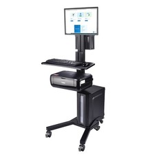 YesSources Mobile PC Cart Rolling Computer Workstation Adjustable Monitor Mount picture