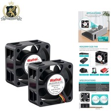 Ultra-Quiet High-Speed 12V 40mm Computer Fans - 2 Pack for DIY Cooling Solutions picture