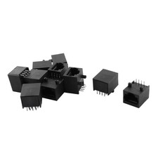 10 x Black Plastic Housing RJ45 PCB Modular Jack Socket Network Connector picture