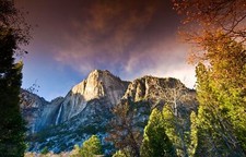Landscape yosemite national park waterfall mountains Custom Gaming Mat Desk picture