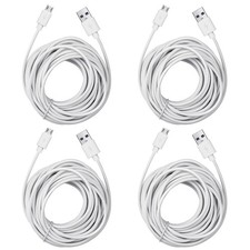 Smays 4-Pack 25ft Security Camera Micro USB Extension Cable 25 Feet, White  picture