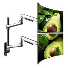 Ergounion Dual Monitor Wall Mount for Flat or Curved Screens up to 38