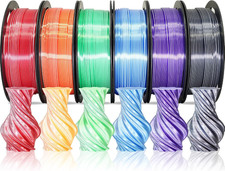 Dual Color 1.75Mm 3D Printer Filament Bundle, Silk PLA 6 Spools Pack - White Red picture