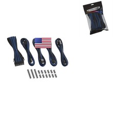 CableMod 8+8 Series Classic ModFlex Cable Extension Kit - Black + Blue picture