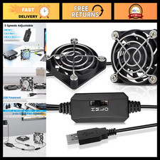 Dual 50mm USB Cooling Fan - 3 Speed Mini Desk Cooler for Laptops & PCs picture
