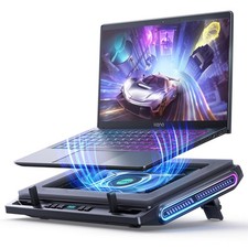 llano V10 Gaming Laptop Cooling Pad, RGB Cooler Stand Fan Black picture
