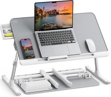 SAIJI Adjustable Laptop Bed Tray | Foldable Desk with Drawer for Sofa & Floor picture
