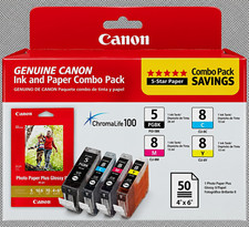 Canon Genuine Original Inkjet Cartridges PGI-5BK CLI-8 BK C M Y Set Pixma picture