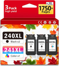 240XL 241XL 3-Pack Ink Cartridge Replacement for PG-240 CL-241 PG240 CL241 picture