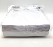 100 CD DVD White Paper Sleeves with Flap & Clear Window - USA SHIPPING picture