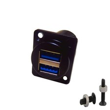 SHANFEILU USB 3.0 D-Type Panel Mount Socket Dual 2X Solderless Adapter picture