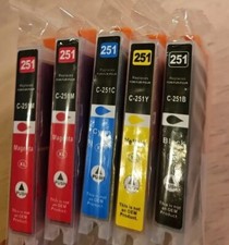 C- 251 XL Printer Ink Lot Of 5  - Yellow, Black, Cyan And 2 Magenta ~New Sealed picture