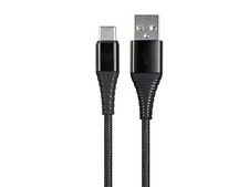 Monoprice USB 2.0 Type C to Type A Charge & Sync Braided Cable - 6ft - Black picture