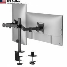 Mount-It Dual Monitor Stand, Full Motion Desk Mount for 2 Screens up Black picture