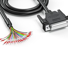 DB25 Female Connector Bare Wire 10Foot 26AWG Extension Cable 25 Pin Terminal picture