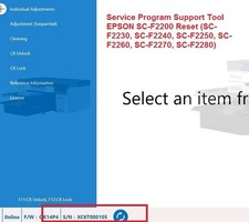 Epson Surecolor F2200 F2230 F2240 F2250 F2260 F2270 F2280 Service Program + SM picture