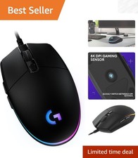 Stylish Black G203 Wired Gaming Mouse, 8,000 DPI RGB, 6 Buttons & Onboard Memory picture