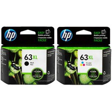 HP 63XL Black and Color Combo Genuine Ink Cartridges Set in Retail Box picture