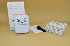 A8C Portable Mini Thermal Printer BT Instant Printing PINK With 8 Rolls picture