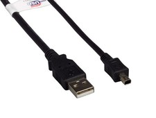 6ft Mini USB 4-Pin Cable USB 2.0 A to Mini B 480Mbps Certified Black picture