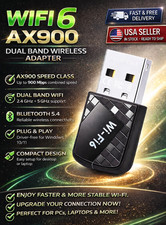WiFi Adapter USB WiFi 6 900Mbps Bluetooth 5.4 Dual Band 2.4G/5G Dongle picture