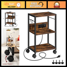 3-Tier Rolling Printer Cart with Power Outlets & USB Ports, Mobile Stand for Off picture