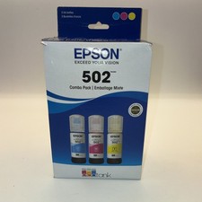 NEW Genuine Epson 502 Tri-Color Combo Ink EcoTank C/M/Y -70 mL- 05/2030 - SEALED picture
