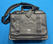 Tripp Lite BLACK Leather Laptop Computer BAG Work Briefcase Nice 💎 picture