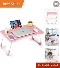Large Folding Bed Table - Stylish Pink Design for Multi-Use: Work, Eat, Relax picture
