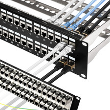 Patch Panel 48 Port Cat6A with Inline Keystone 10G Support, Coupler Patch Panel picture
