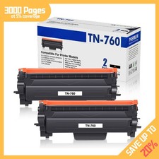 2PK TN760 for Brother Black New w/chip Toner Cartridge TN730 MFC-L2710DW L2730DW picture